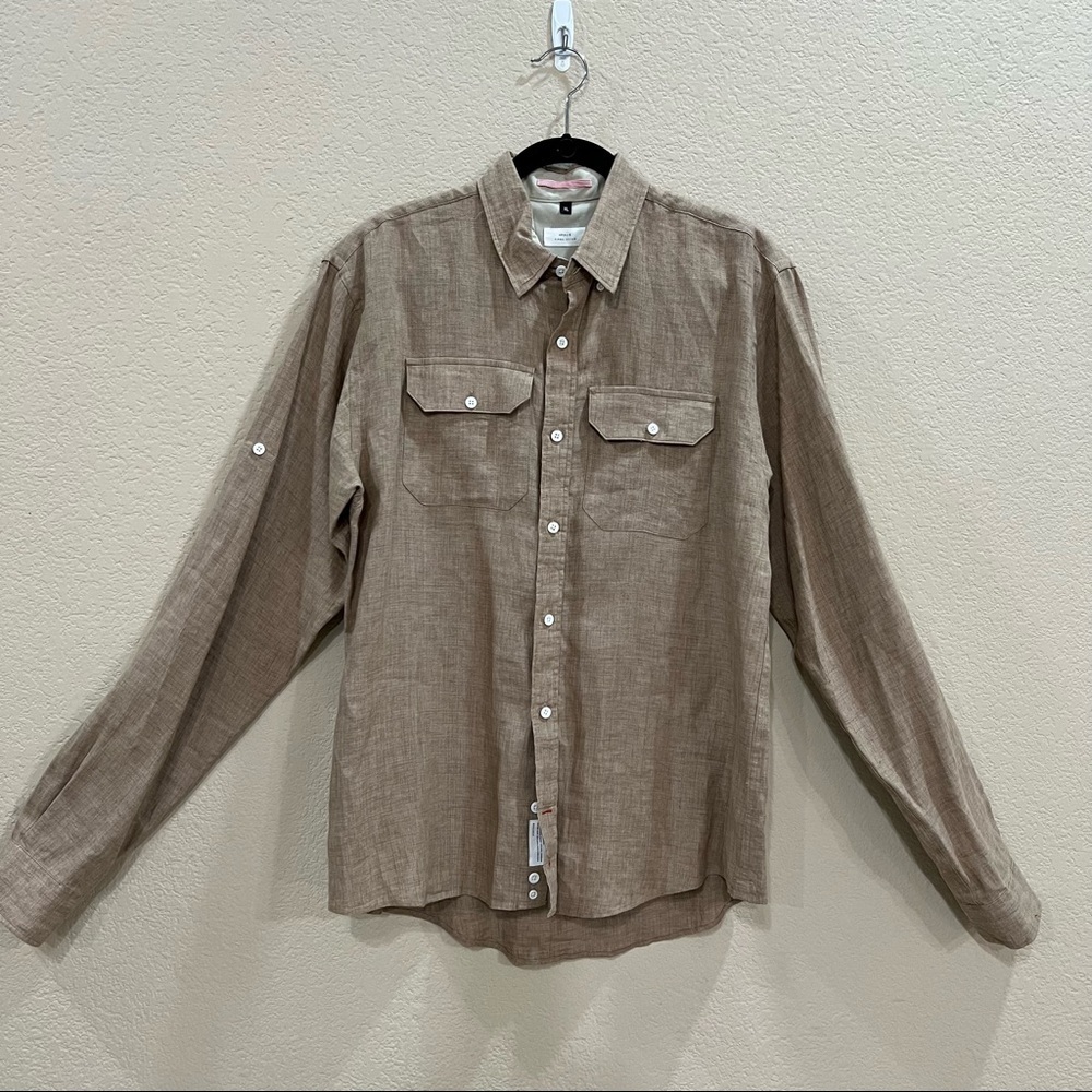 Apolis Global Citizen Military Woven Button Linen Work LS Shirt Men’s XL Office